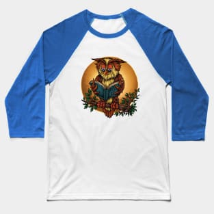 Old, Wise Owl In The Moonlight Baseball T-Shirt